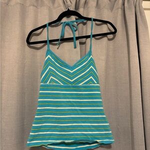 Y2K backless Blue and Yellow Top